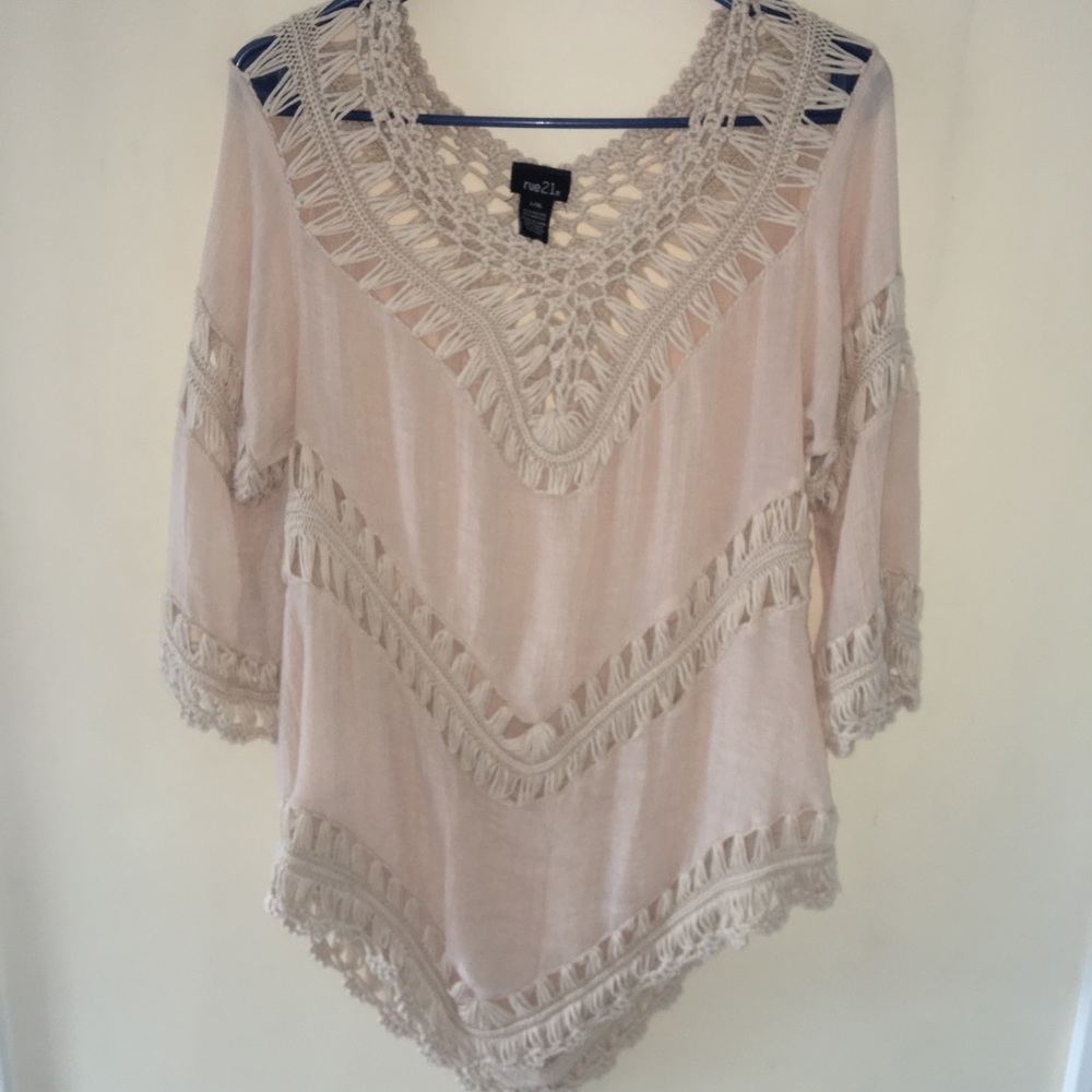 Tan loose woven shirt!